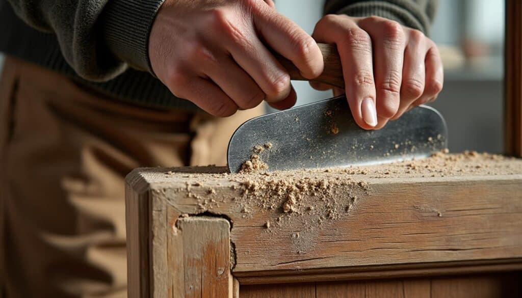 Quelle technique employer avec une lime à bois pour réparer une porte