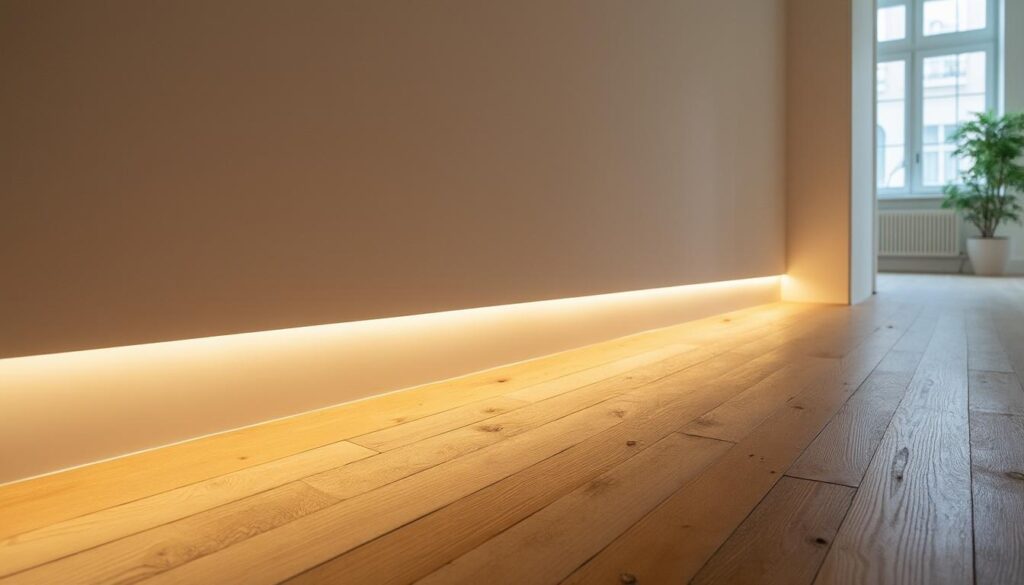 Installer une plinthe éclairage discrète dans un couloir