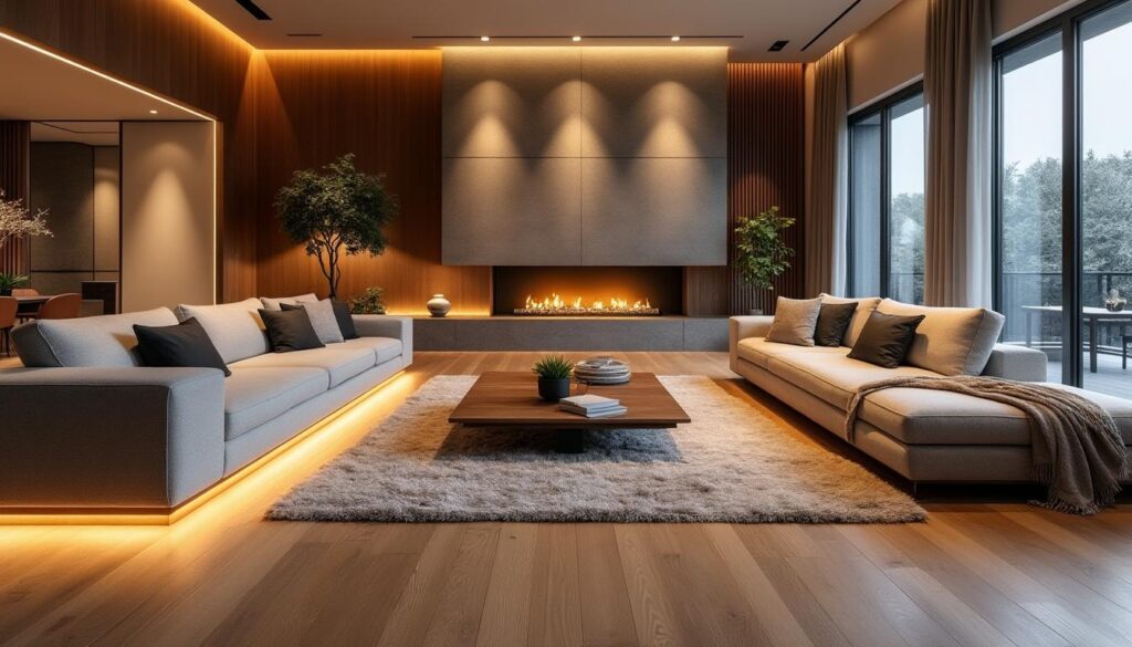 Créer une ambiance lumineuse avec des plinthes éclairage dans le salon