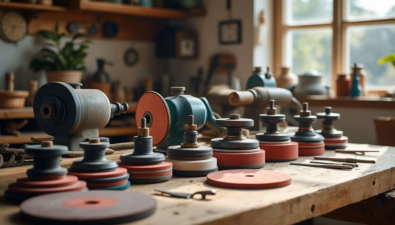 Illustration: Les différents modèles d’affûteuses adaptées aux lames de scie circulaire