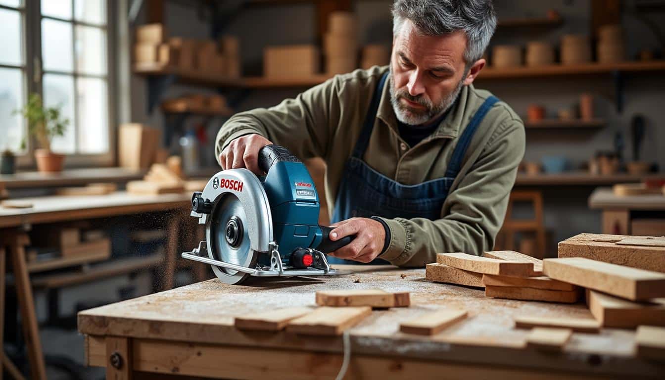 Illustration: Les fonctionnalités avancées qui rendent la scie circulaire Bosch GKS 85 G Professional 2200W unique