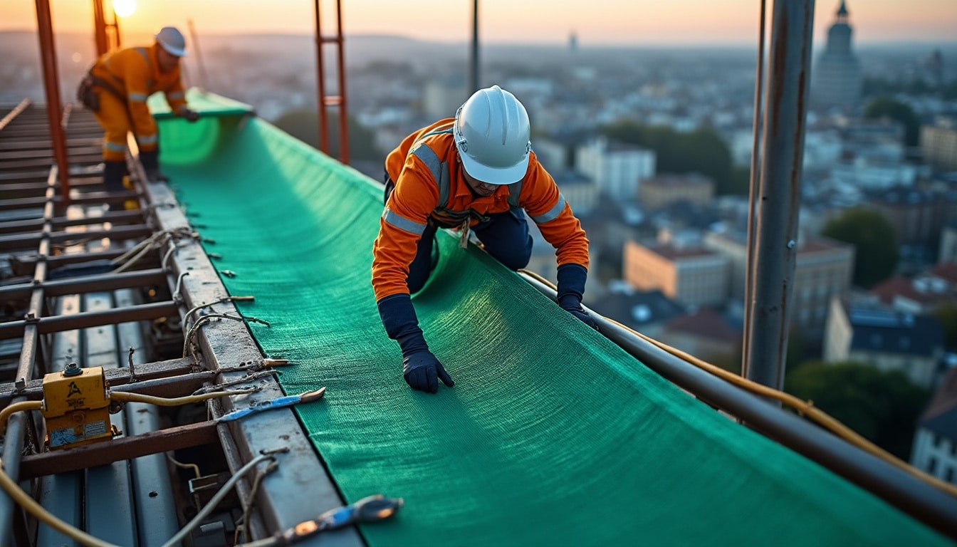 Illustration: Comprendre le rôle des filets de protection sur les chantiers en hauteur